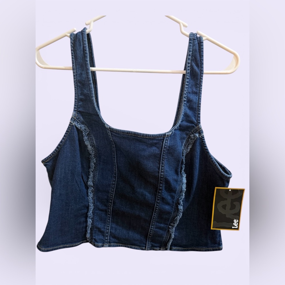Lee Women's Dark Blue Denim Crop Top